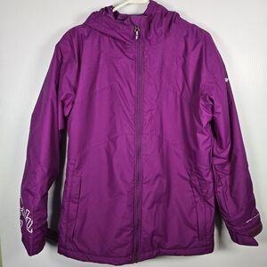 NWOT Columbia Girls Outgrown Omni-Tech Vibrant Purple Ski Jacket Winterwear XL